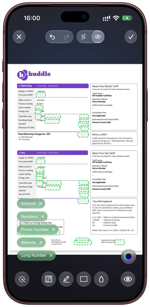 FileBox smart detection and image redaction tools