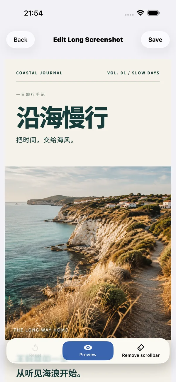 FileBox long screenshot editor and preview