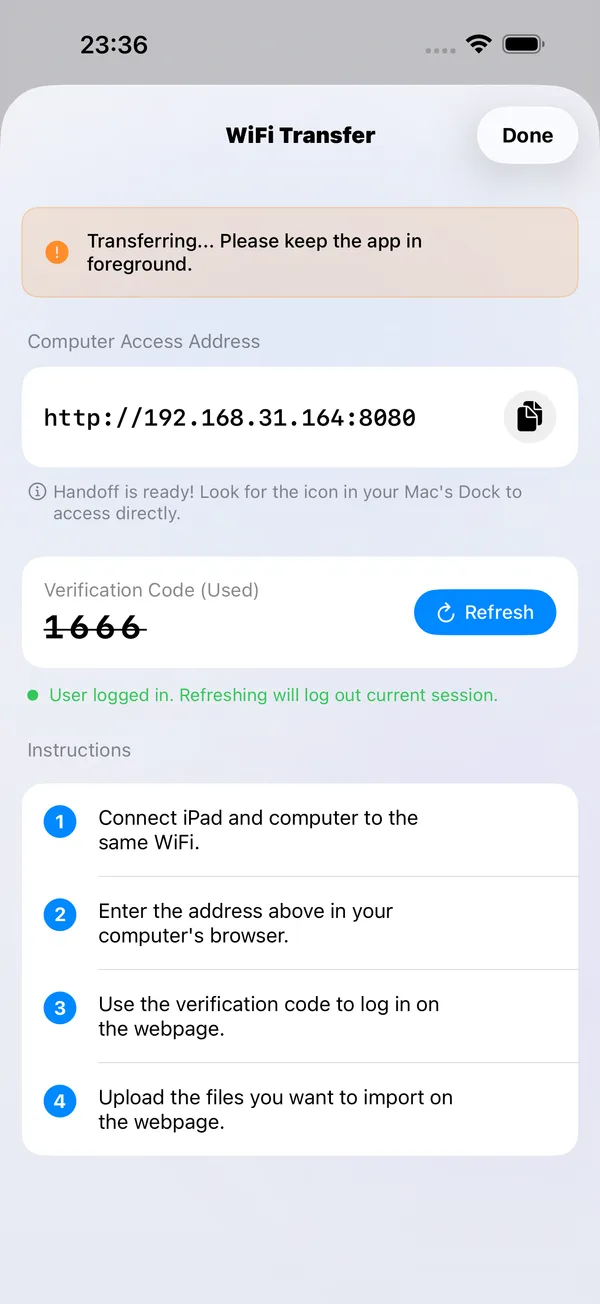 Transfer files from a computer browser — FileBox